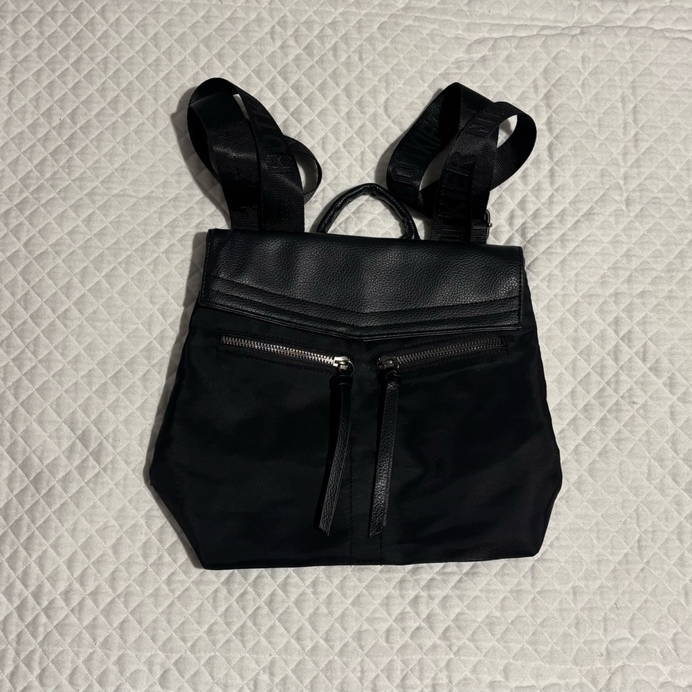 Botkier New York Nylon and Faux Leather Backpack Black 10x10 EUC